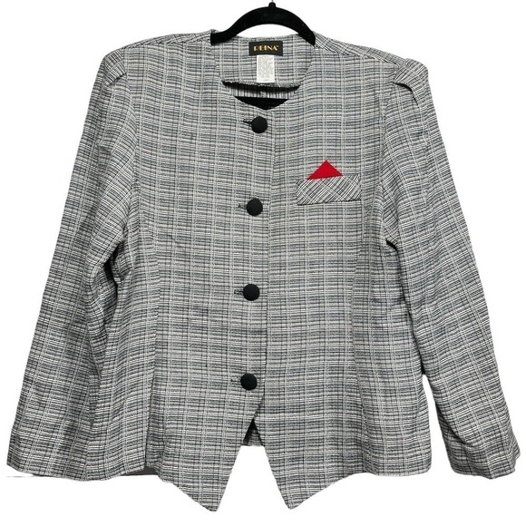 Vintage Reina Blazer Top / Size-12 P - Picture 1 of 5